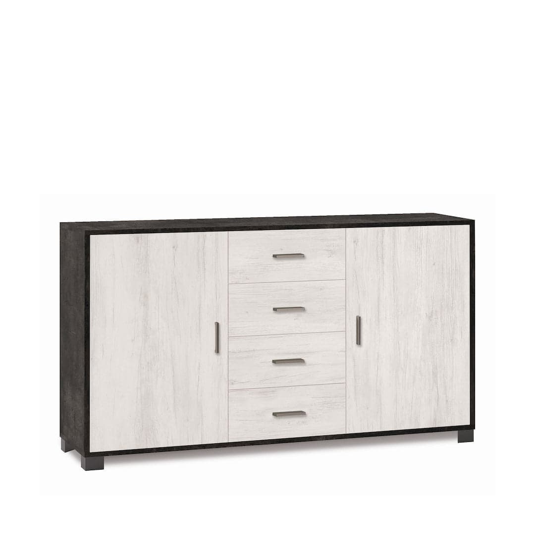 Mobile a 2 ante e 4 cassetti con ripiani regolabili – 153 x 41 x 86 cm - 53