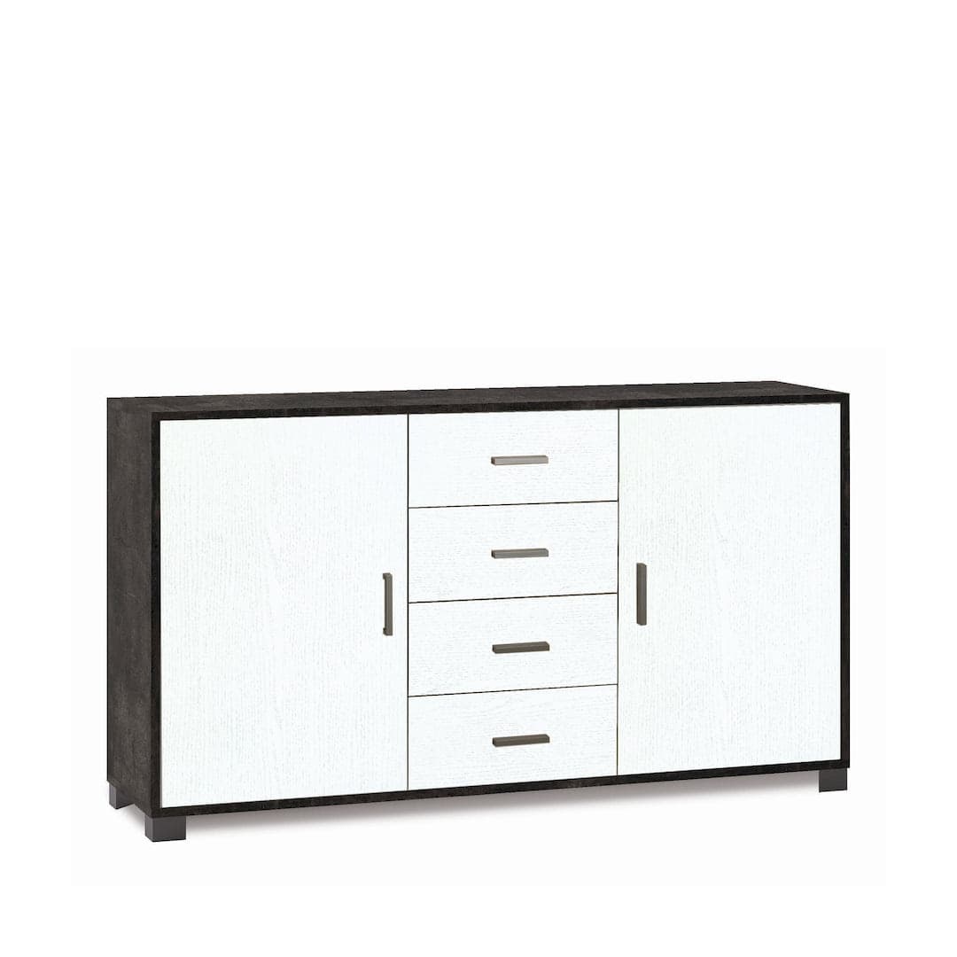 Mobile a 2 ante e 4 cassetti con ripiani regolabili – 153 x 41 x 86 cm - 16