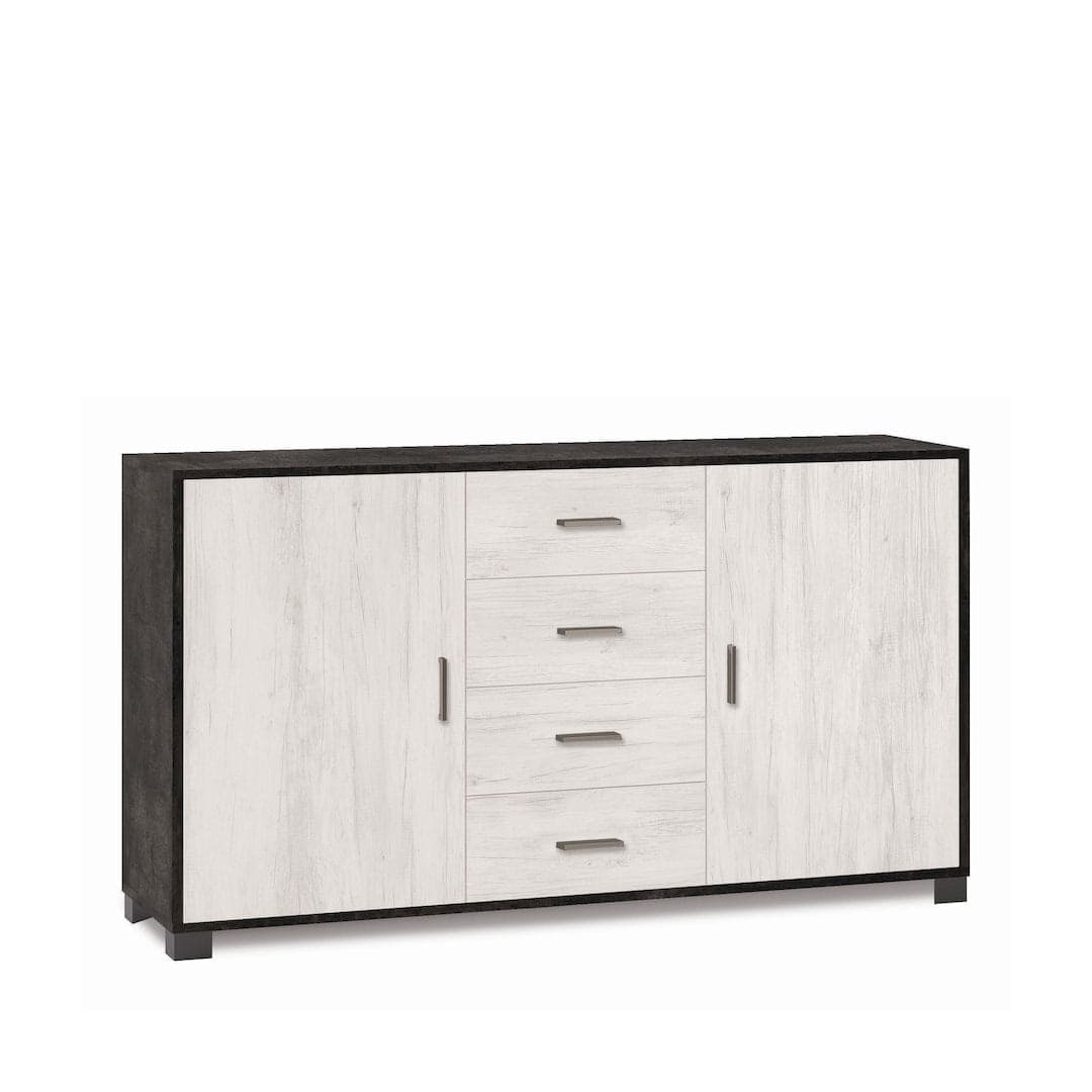 Mobile a 2 ante e 4 cassetti con ripiani regolabili – 153 x 41 x 86 cm - 21
