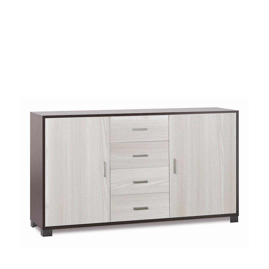 Mobile a 2 ante e 4 cassetti con ripiani regolabili – 153 x 41 x 86 cm - 24
