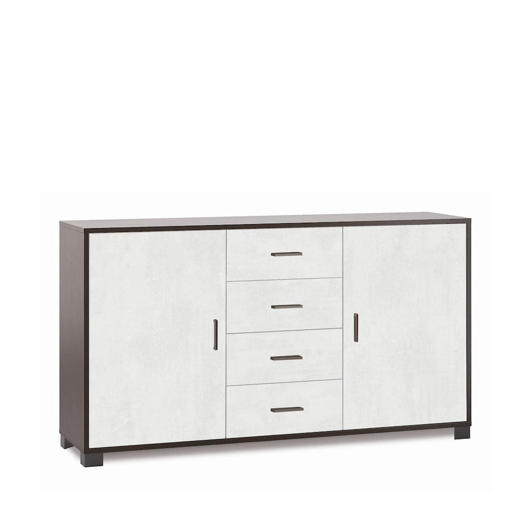 Mobile a 2 ante e 4 cassetti con ripiani regolabili – 153 x 41 x 86 cm - 25