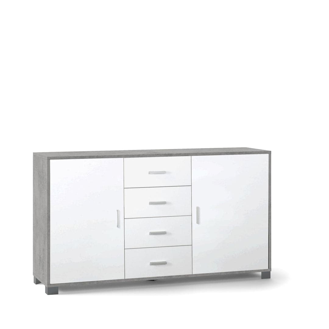 Mobile a 2 ante e 4 cassetti con ripiani regolabili – 153 x 41 x 86 cm - 28