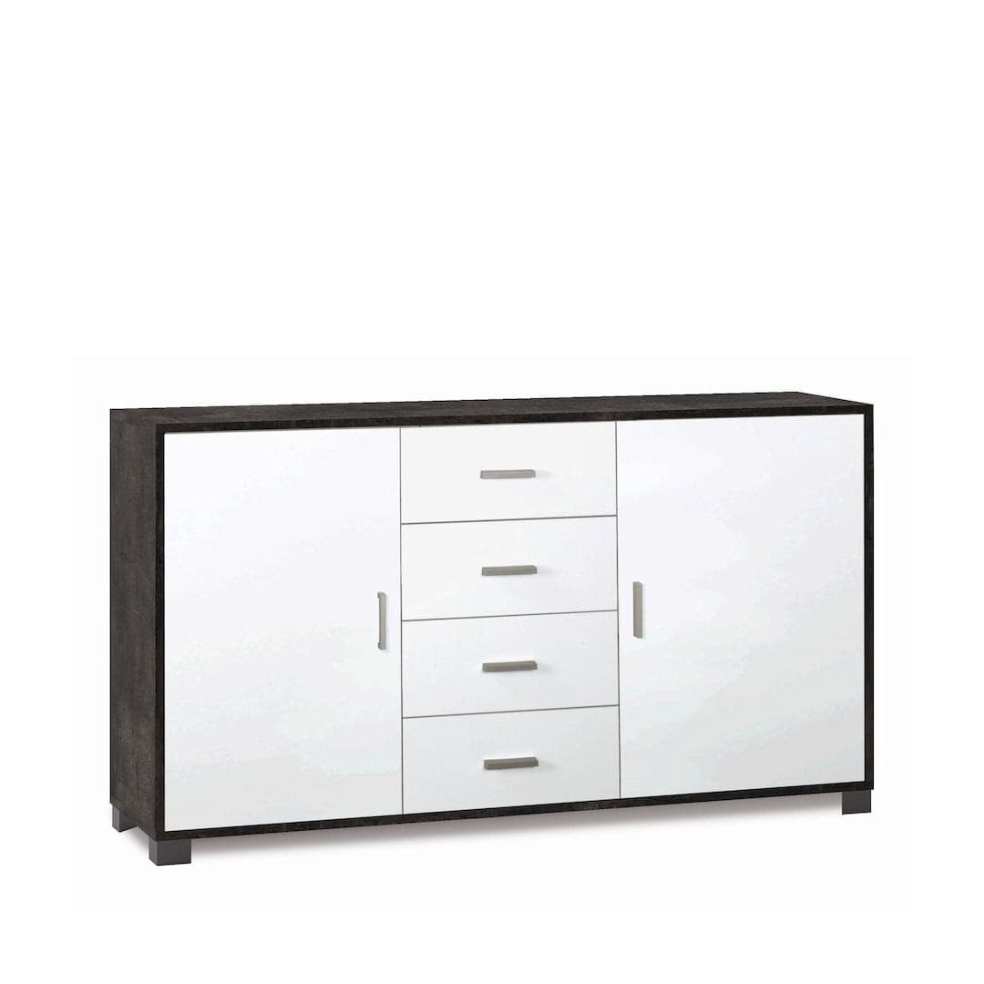 Mobile a 2 ante e 4 cassetti con ripiani regolabili – 153 x 41 x 86 cm - 30