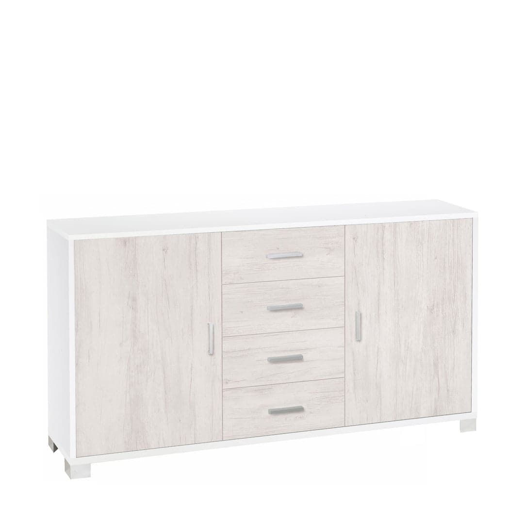 Mobile a 2 ante e 4 cassetti con ripiani regolabili – 153 x 41 x 86 cm - 5