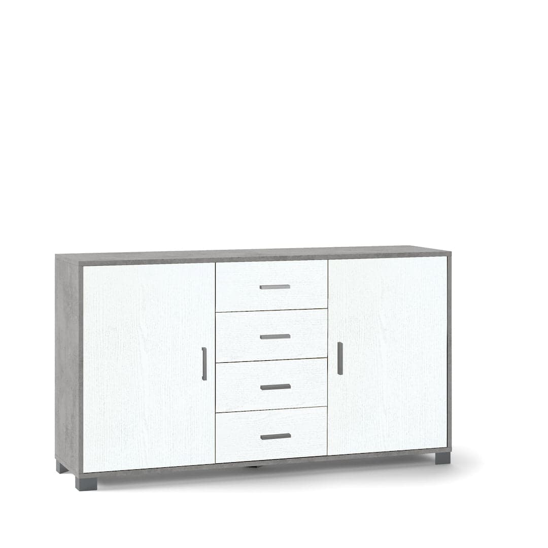 Mobile a 2 ante e 4 cassetti con ripiani regolabili – 153 x 41 x 86 cm - 6