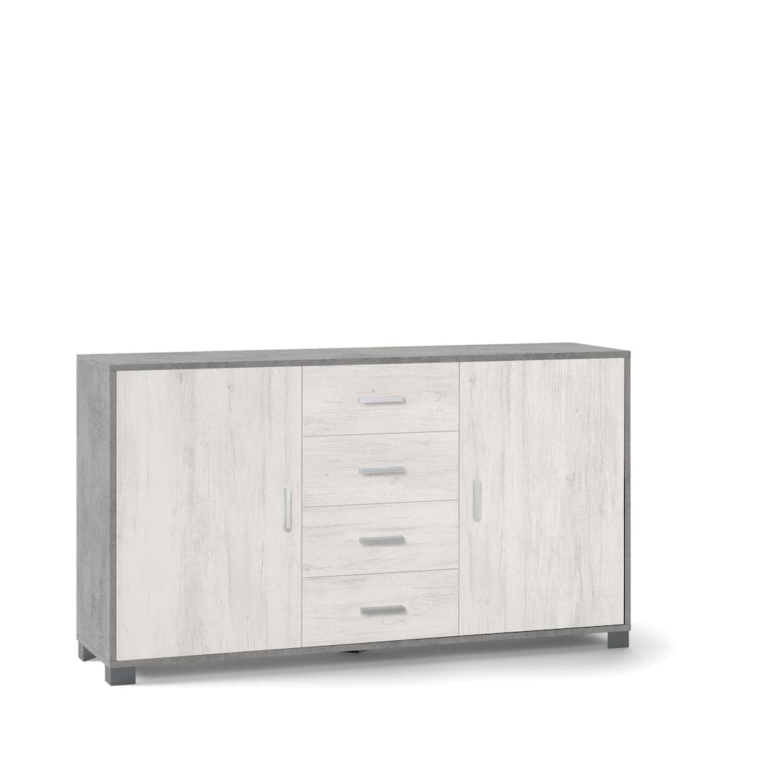 Mobile a 2 ante e 4 cassetti con ripiani regolabili – 153 x 41 x 86 cm - 9