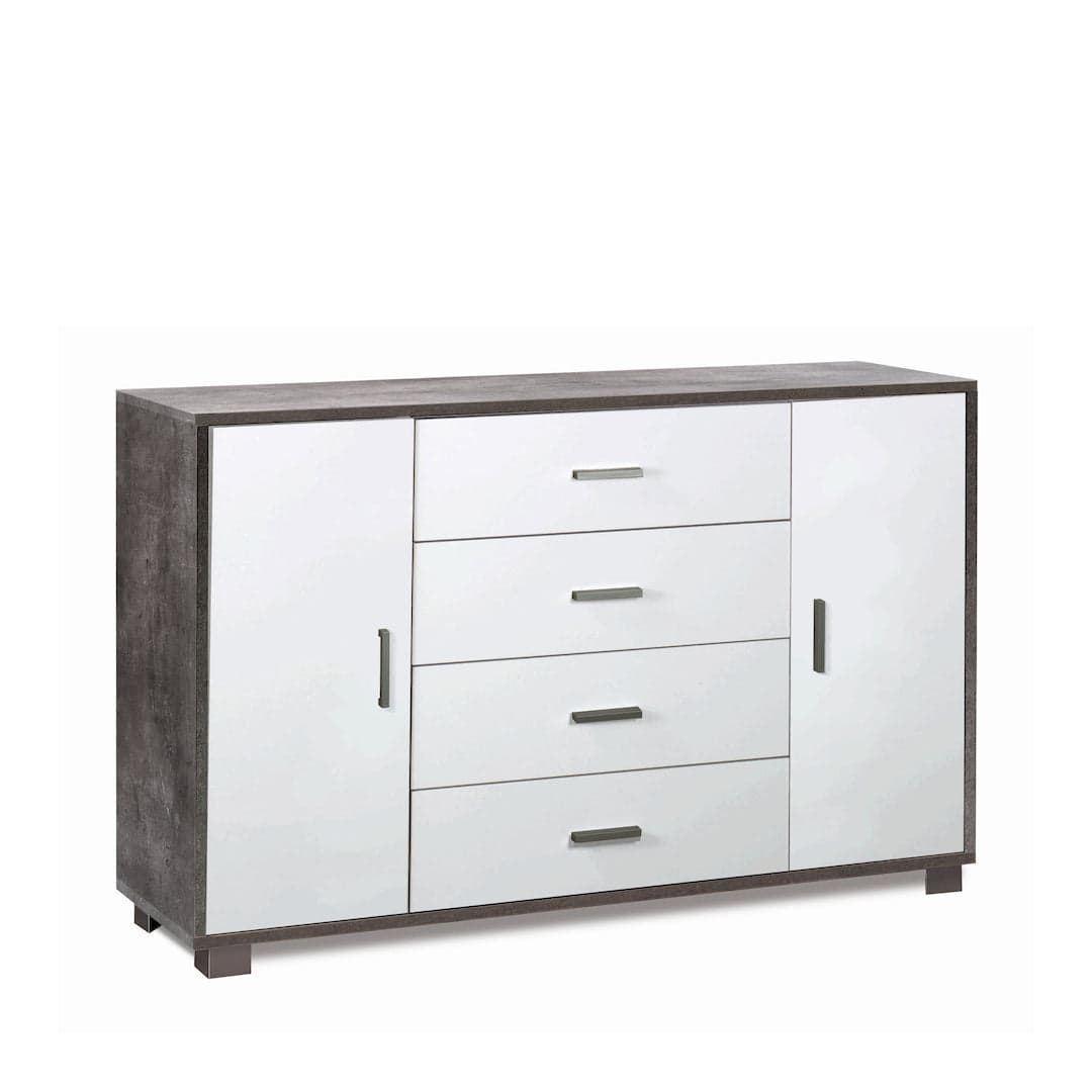 Mobile a 2 ante e 4 cassetti con ripiani regolabili – 136 x 41 x 86 cm - 58