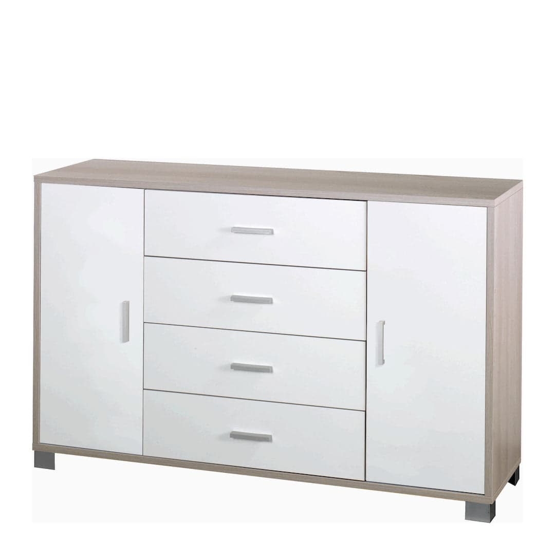 Mobile a 2 ante e 4 cassetti con ripiani regolabili – 136 x 41 x 86 cm - 61