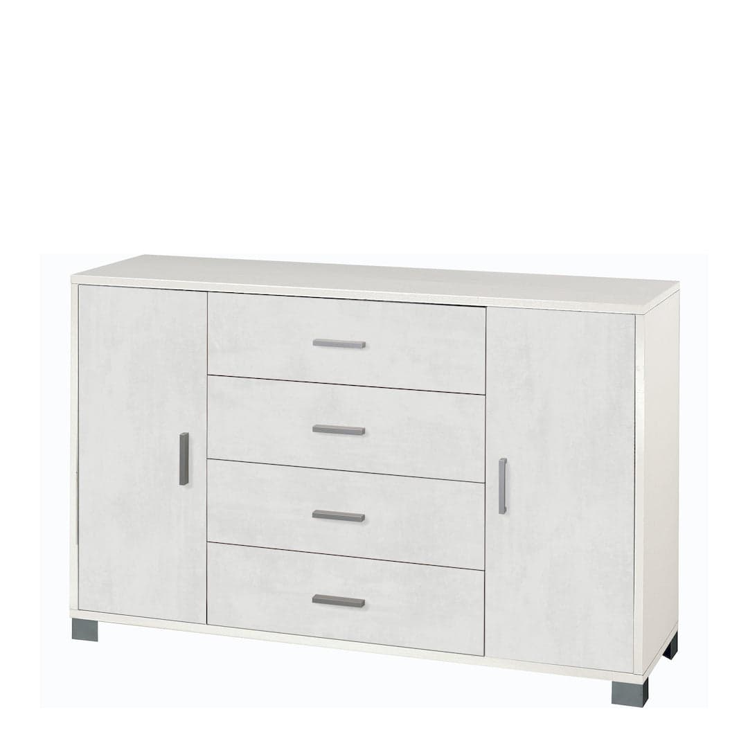 Mobile a 2 ante e 4 cassetti con ripiani regolabili – 136 x 41 x 86 cm - 38