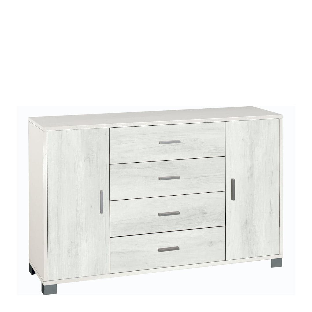 Mobile a 2 ante e 4 cassetti con ripiani regolabili – 136 x 41 x 86 cm - 39