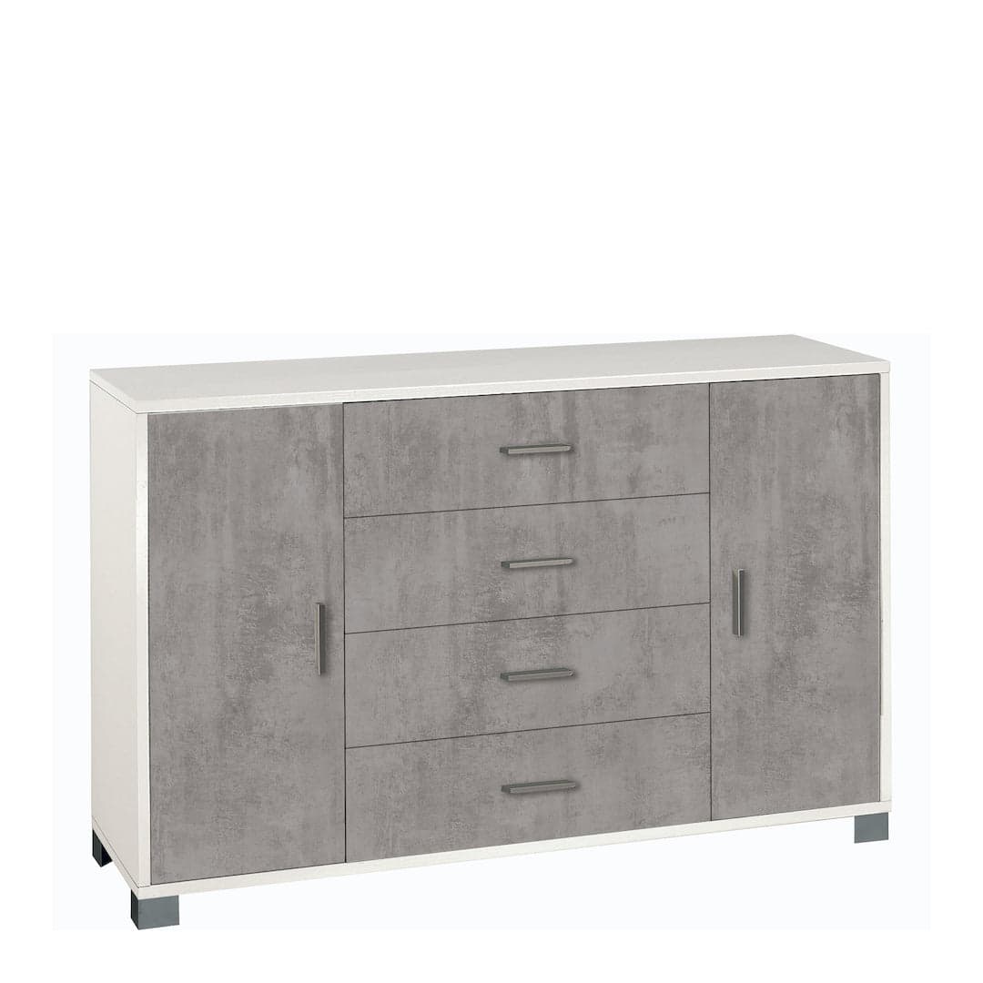Mobile a 2 ante e 4 cassetti con ripiani regolabili – 136 x 41 x 86 cm - 35
