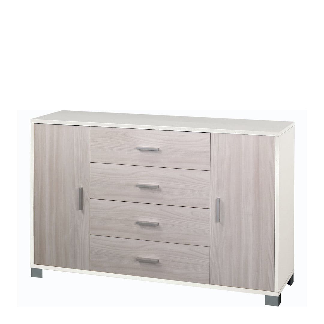 Mobile a 2 ante e 4 cassetti con ripiani regolabili – 136 x 41 x 86 cm - 37