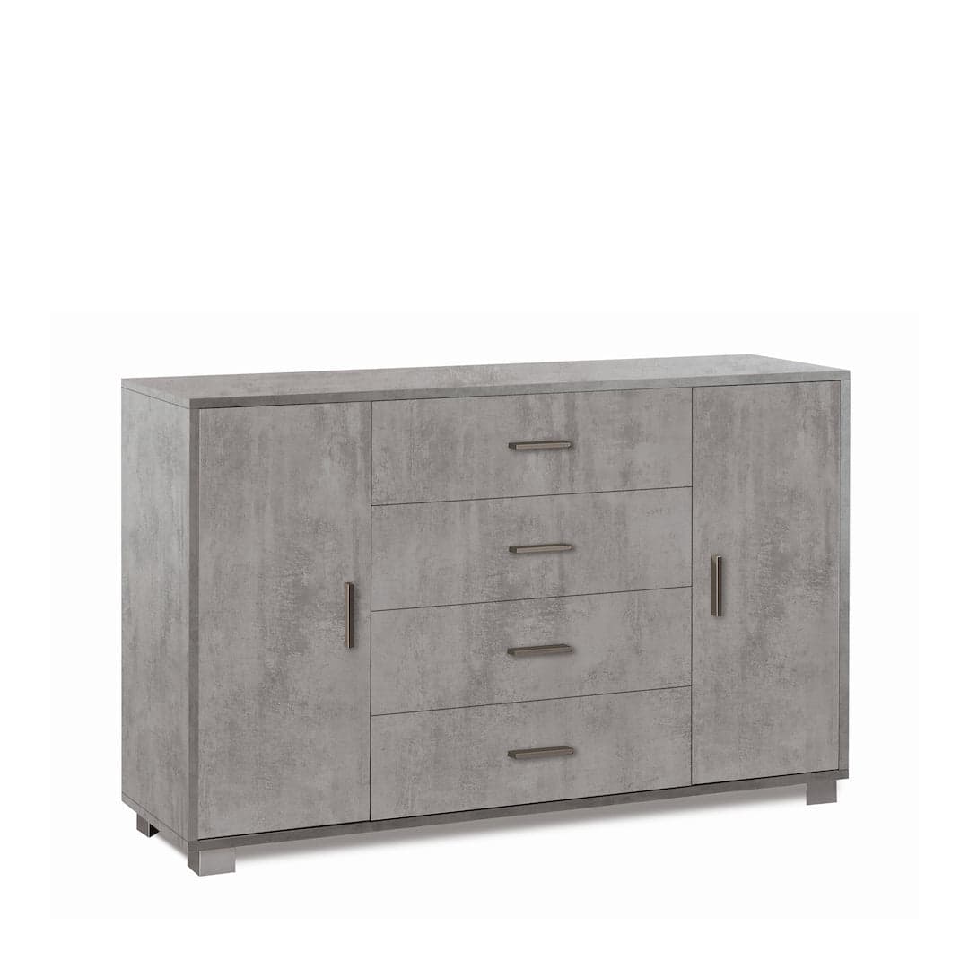 Mobile a 2 ante e 4 cassetti con ripiani regolabili – 136 x 41 x 86 cm - 41