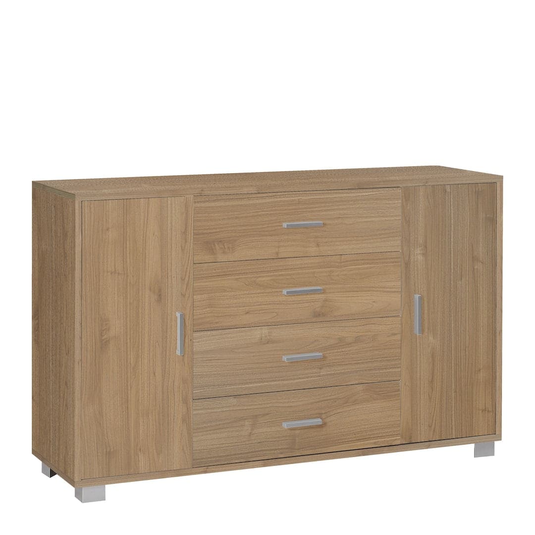 Mobile a 2 ante e 4 cassetti con ripiani regolabili – 136 x 41 x 86 cm - 11