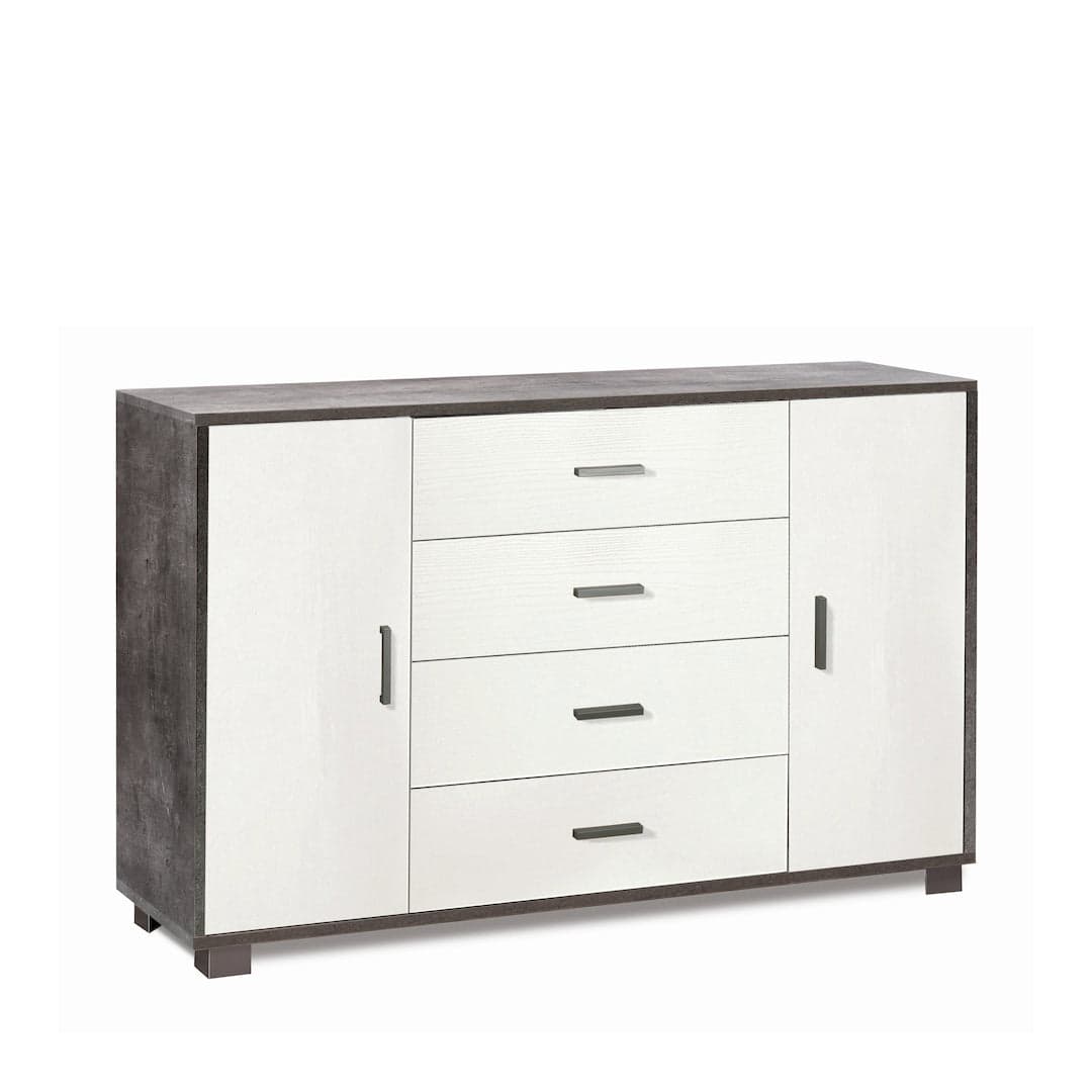Mobile a 2 ante e 4 cassetti con ripiani regolabili – 136 x 41 x 86 cm - 20