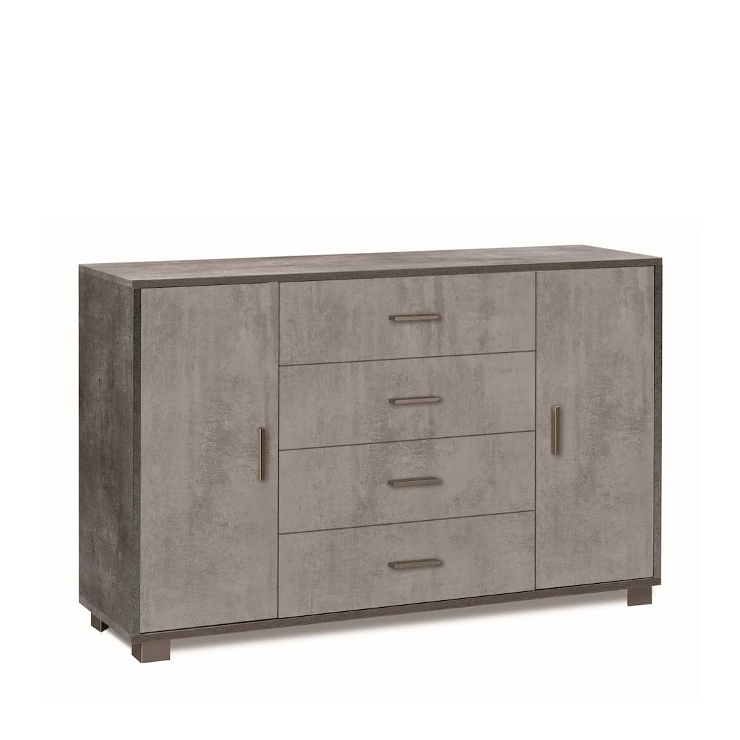Mobile a 2 ante e 4 cassetti con ripiani regolabili – 136 x 41 x 86 cm - 21