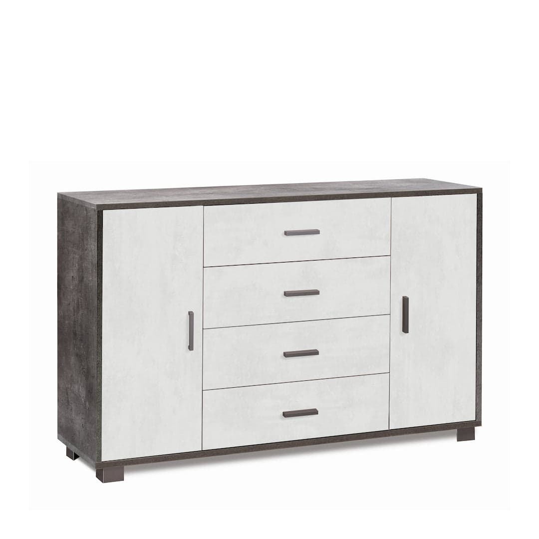 Mobile a 2 ante e 4 cassetti con ripiani regolabili – 136 x 41 x 86 cm - 23