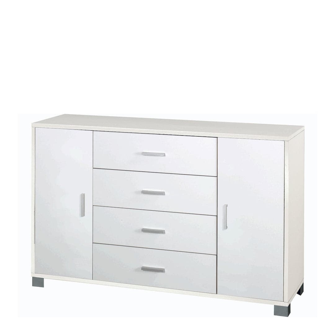 Mobile a 2 ante e 4 cassetti con ripiani regolabili – 136 x 41 x 86 cm - 28