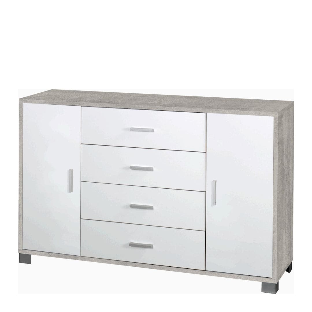 Mobile a 2 ante e 4 cassetti con ripiani regolabili – 136 x 41 x 86 cm - 29
