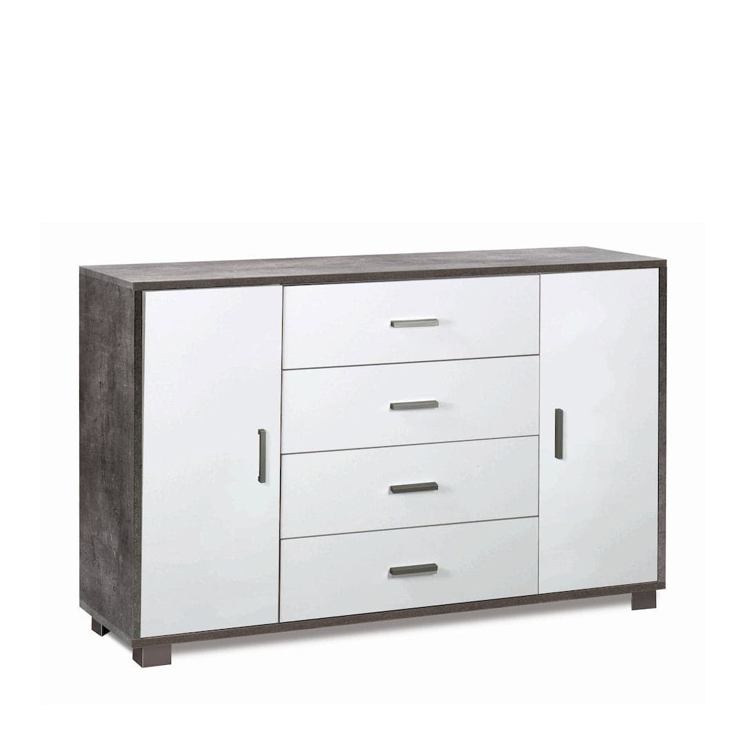 Mobile a 2 ante e 4 cassetti con ripiani regolabili – 136 x 41 x 86 cm - 31