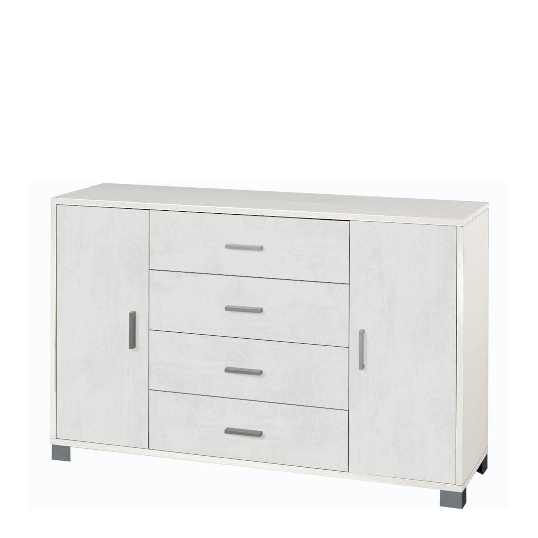 Mobile a 2 ante e 4 cassetti con ripiani regolabili – 136 x 41 x 86 cm - 5
