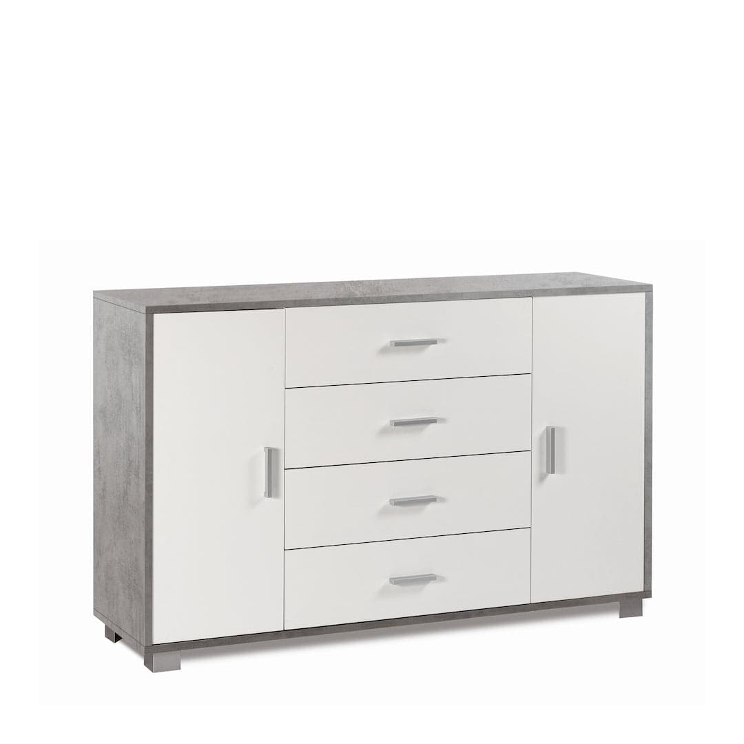Mobile a 2 ante e 4 cassetti con ripiani regolabili – 136 x 41 x 86 cm - 7