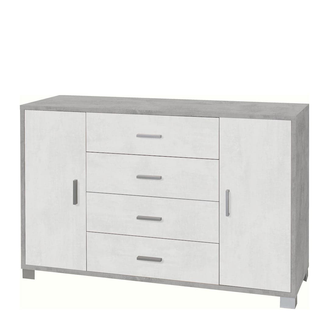 Mobile a 2 ante e 4 cassetti con ripiani regolabili – 136 x 41 x 86 cm - 14