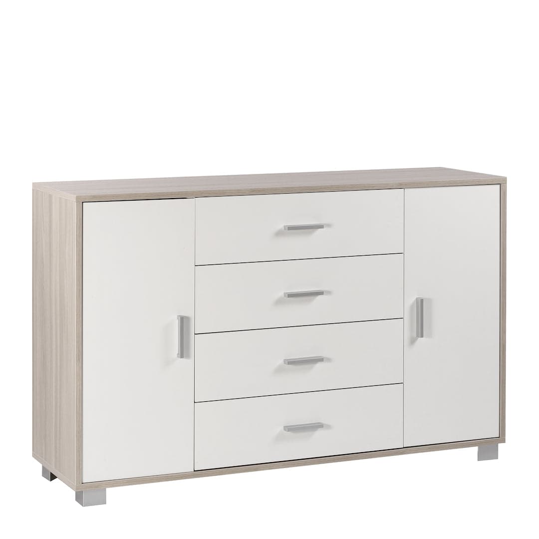 Mobile a 2 ante e 4 cassetti con ripiani regolabili – 136 x 41 x 86 cm - 17