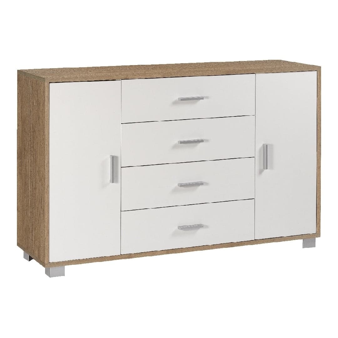 Mobile a 2 ante e 4 cassetti con ripiani regolabili – 136 x 41 x 86 cm - 4