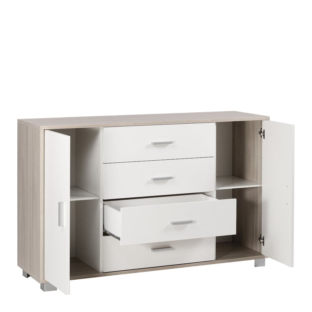 Mobile a 2 ante e 4 cassetti con ripiani regolabili – 136 x 41 x 86 cm - 8