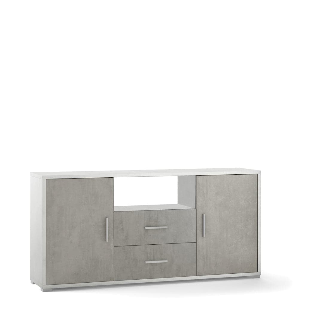 Mobile a 2 ante e 2 cassetti con ripiani regolabili – 174 x 41 x 84 cm - 6