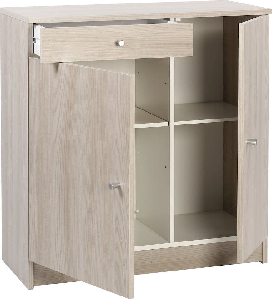 Mobile a 2 ante e 1 cassetto con ripiani regolabili – 77 x 34 x 80 cm - 5