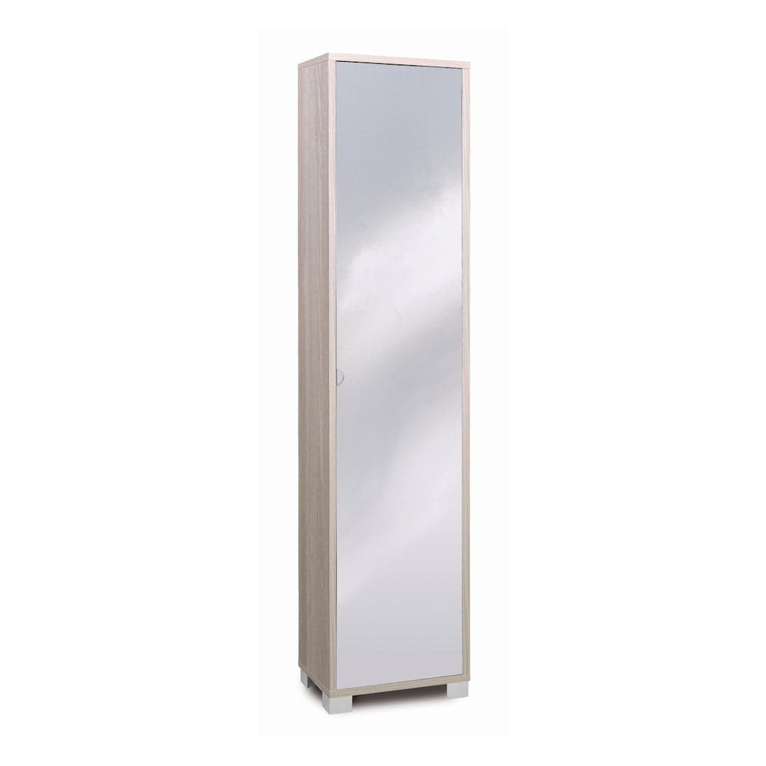Colonna a 1 anta con specchio e 4 ripiani regolabili in pannello nobilitato – 43 x 29 x 190 cm - 11