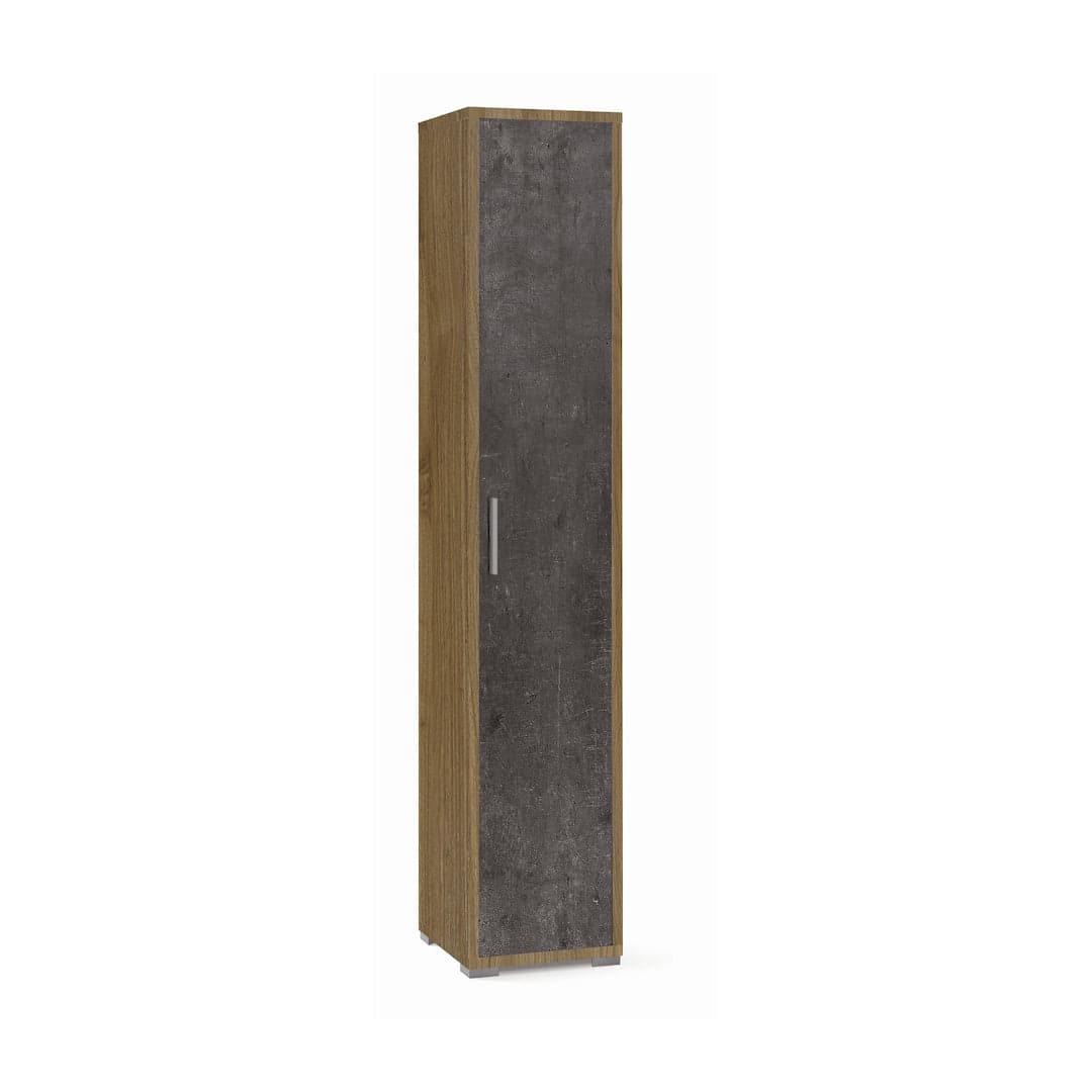 Colonna libreria a 1 anta con ripiani fissi e regolabili in pannello nobilitato – 39 x 41 x 199 cm - 14