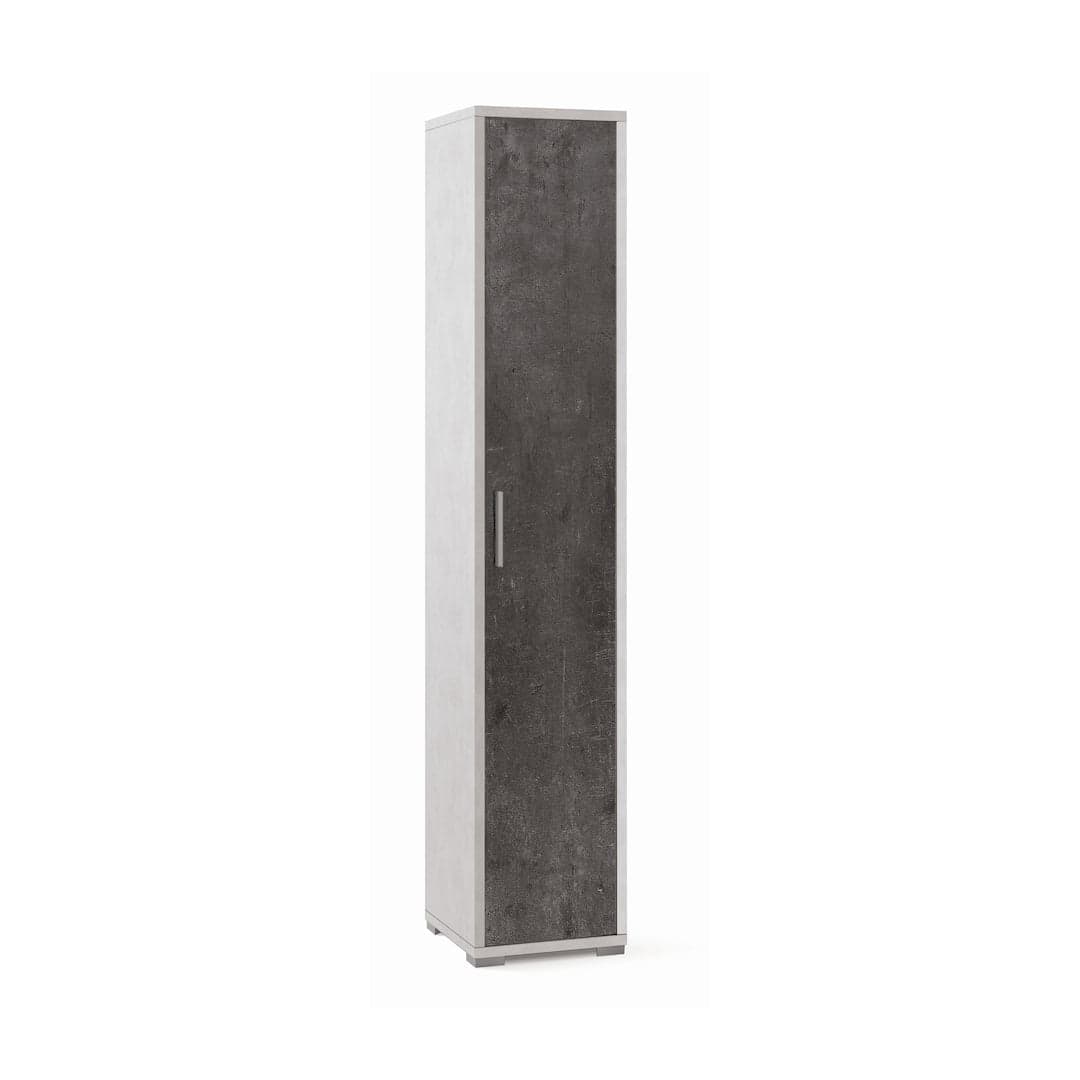 Colonna libreria a 1 anta con ripiani fissi e regolabili in pannello nobilitato – 39 x 41 x 199 cm - 18