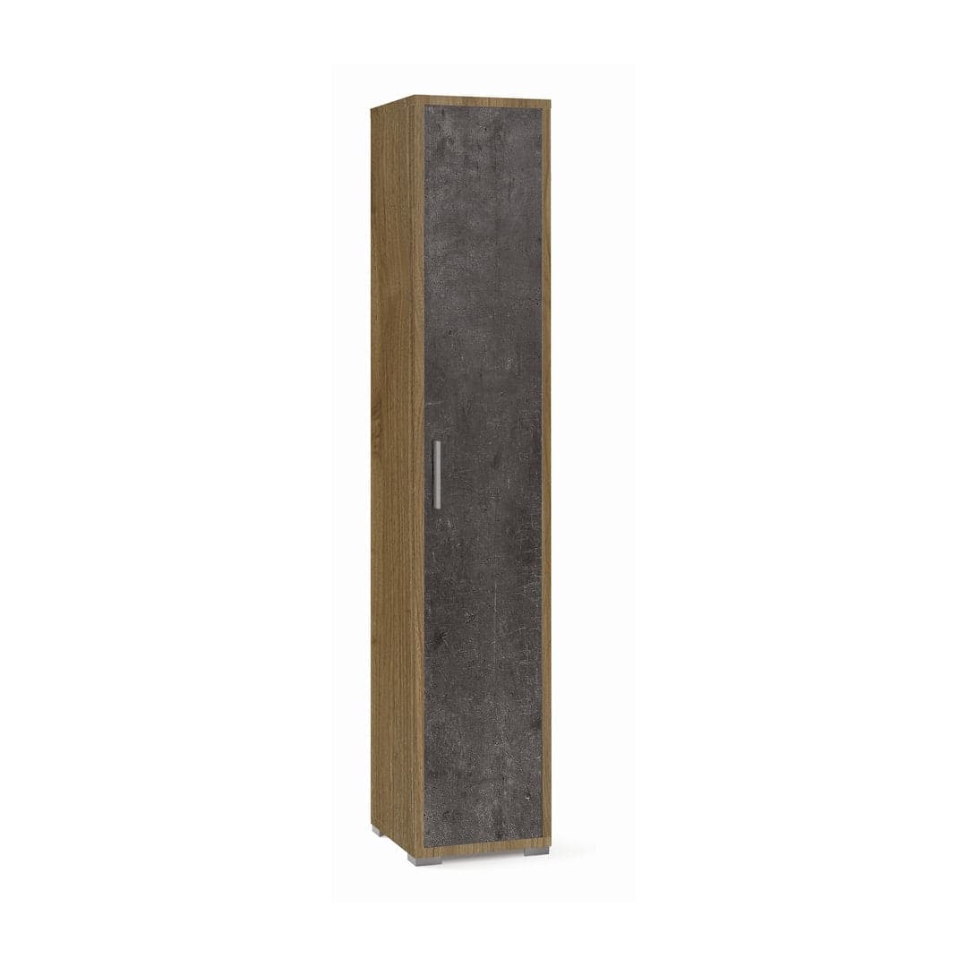 Colonna libreria a 1 anta con ripiani fissi e regolabili in pannello nobilitato – 39 x 41 x 199 cm - 4