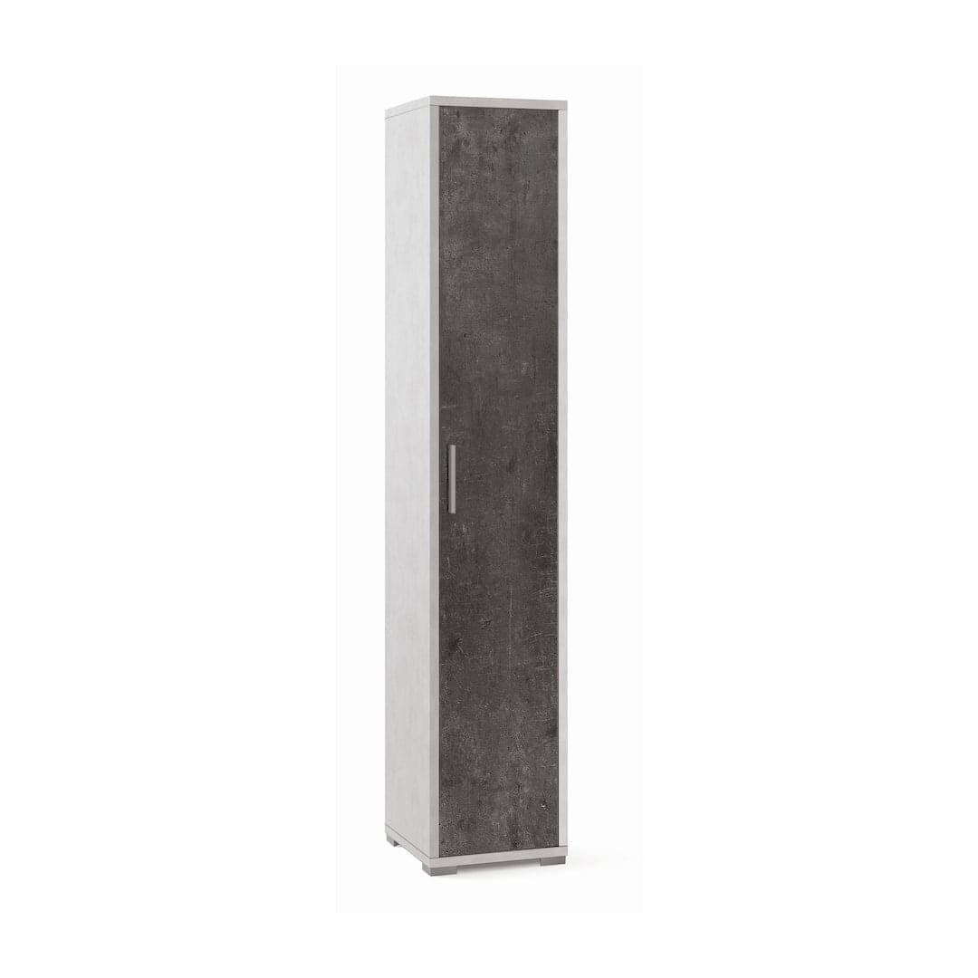 Colonna libreria a 1 anta con ripiani fissi e regolabili in pannello nobilitato – 38 x 41 x 199 cm - 8