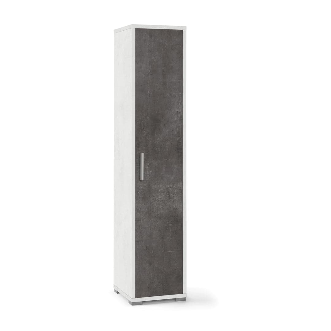 Colonna libreria a 1 anta con ripiani fissi e regolabili in pannello nobilitato – 39 x 41 x 182 cm - 18