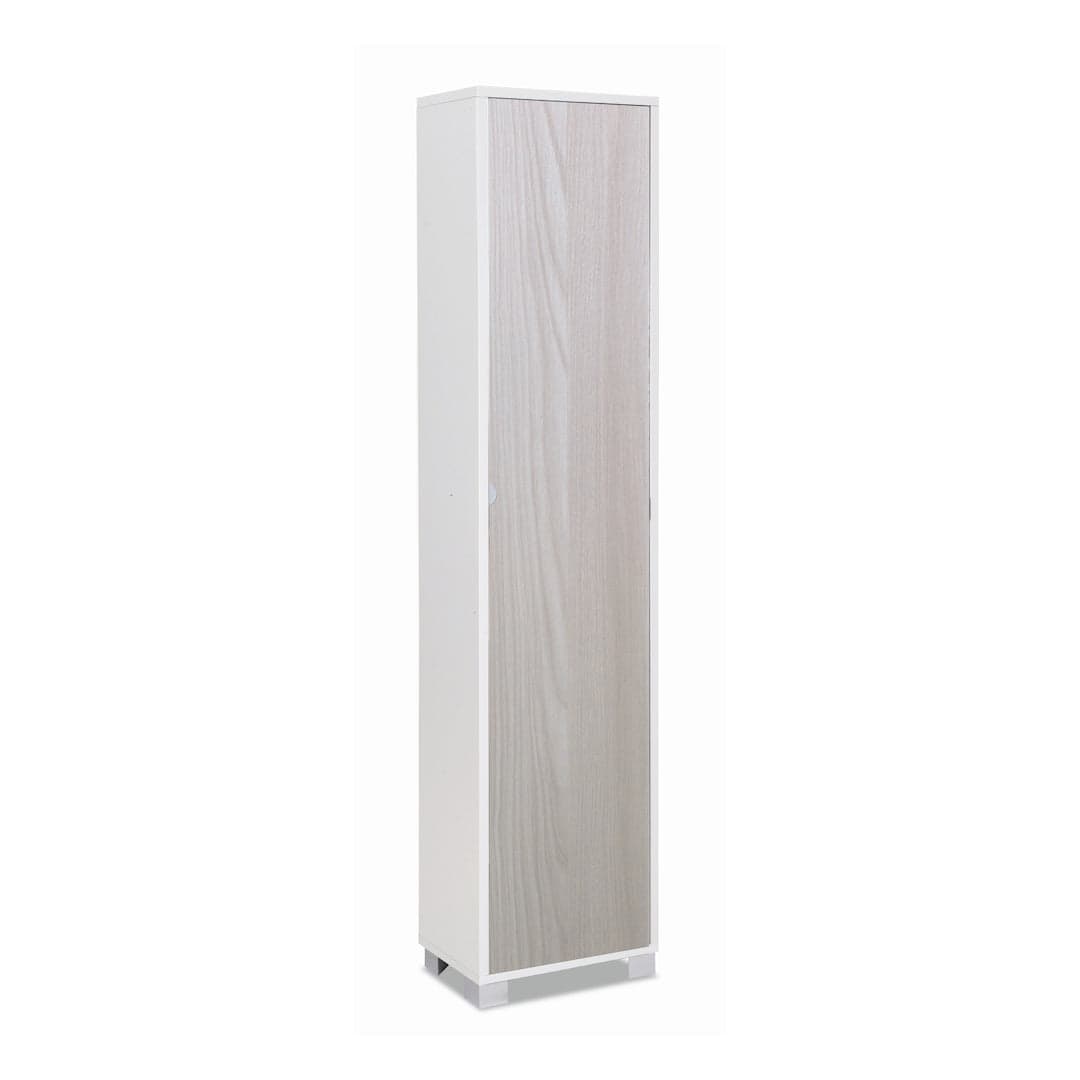 Colonna a 1 anta con 4 ripiani regolabili in pannello nobilitato – 43 x 29 x 190 cm - 22