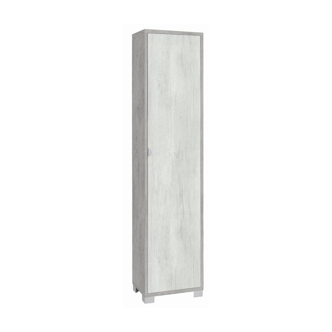 Colonna a 1 anta con 4 ripiani regolabili in pannello nobilitato – 43 x 29 x 190 cm - 26