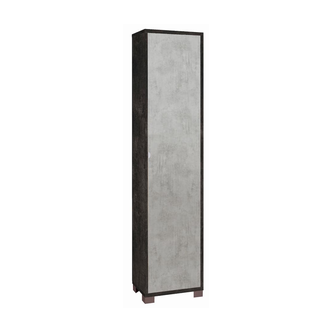 Colonna a 1 anta con 4 ripiani regolabili in pannello nobilitato – 43 x 29 x 190 cm - 33