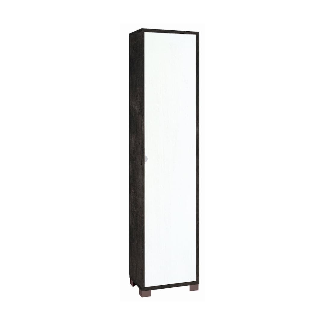 Colonna a 1 anta con 4 ripiani regolabili in pannello nobilitato – 43 x 29 x 190 cm - 12