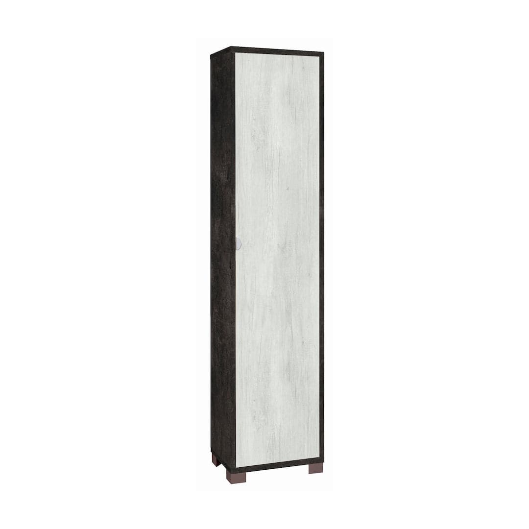 Colonna a 1 anta con 4 ripiani regolabili in pannello nobilitato – 43 x 29 x 190 cm - 16