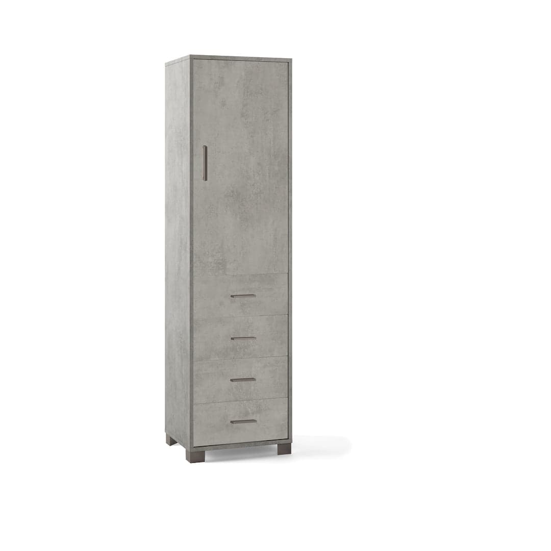 Colonna a 1 anta, 4 cassetti e 2 ripiani regolabili, in pannello nobilitato – 50 x 41 x 183 cm - 35