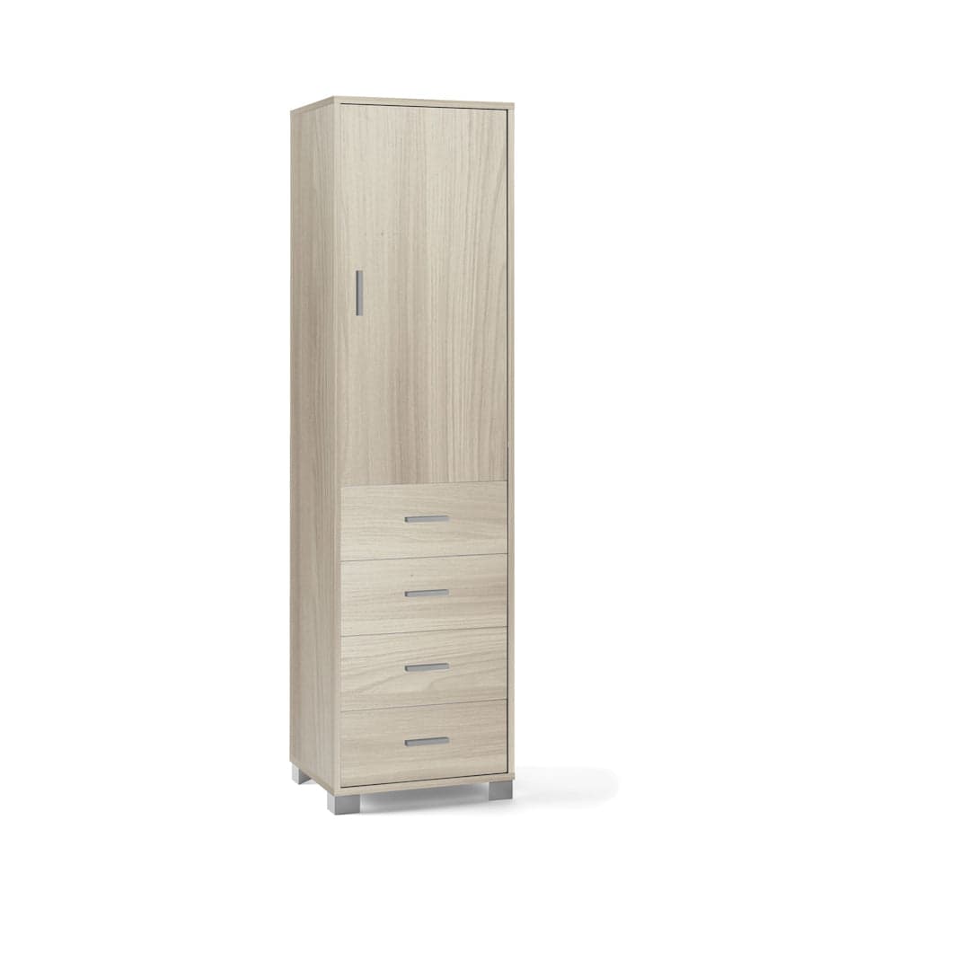Colonna a 1 anta, 4 cassetti e 2 ripiani regolabili, in pannello nobilitato – 50 x 41 x 183 cm - 40