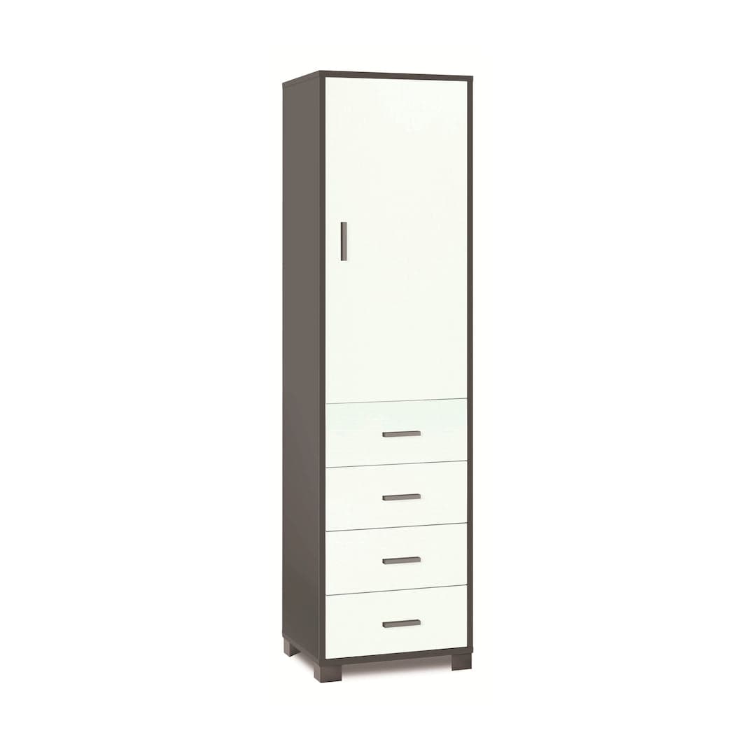 Colonna a 1 anta, 4 cassetti e 2 ripiani regolabili, in pannello nobilitato – 50 x 41 x 183 cm - 47