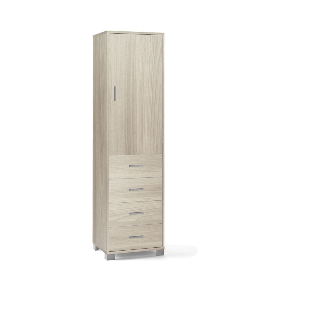 Colonna a 1 anta, 4 cassetti e 2 ripiani regolabili, in pannello nobilitato – 50 x 41 x 183 cm - 12