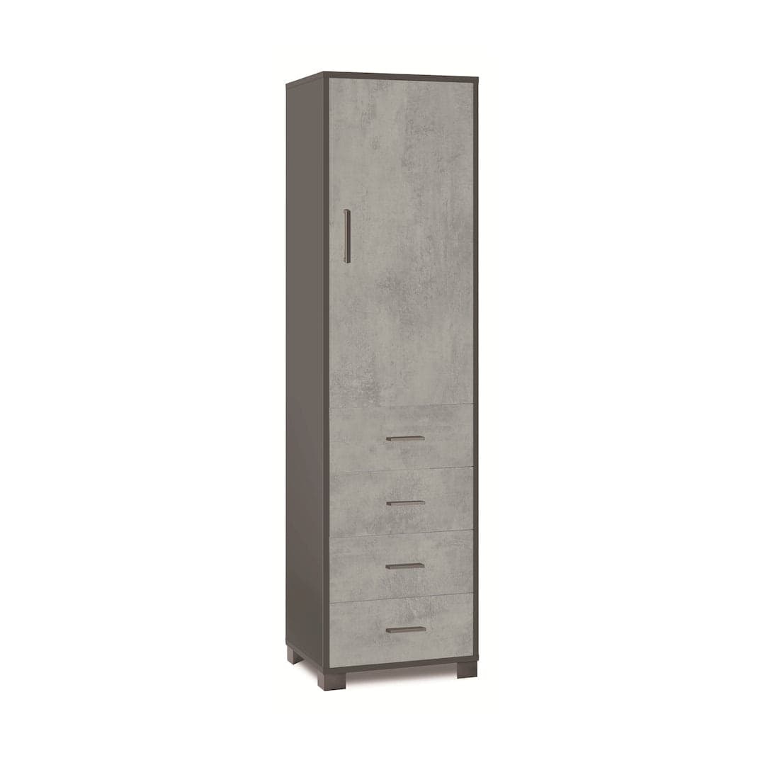 Colonna a 1 anta, 4 cassetti e 2 ripiani regolabili, in pannello nobilitato – 50 x 41 x 183 cm - 20