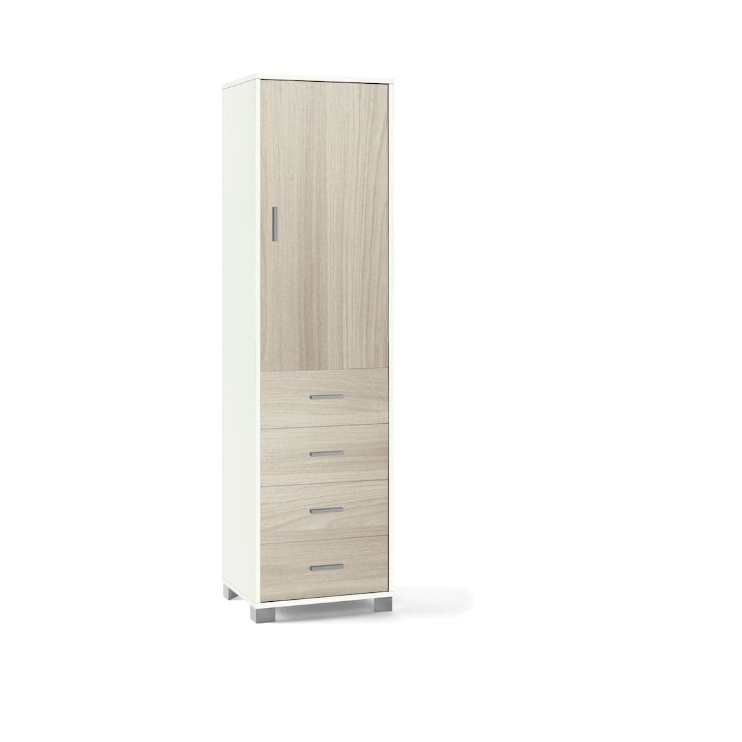 Colonna a 1 anta, 4 cassetti e 2 ripiani regolabili, in pannello nobilitato – 50 x 41 x 183 cm - 3