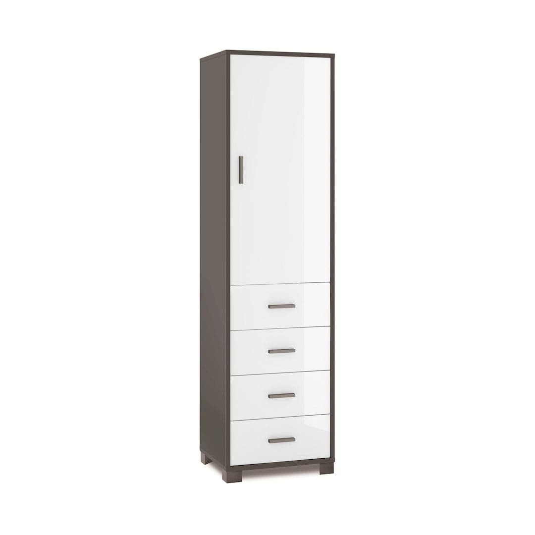 Colonna a 1 anta, 4 cassetti e 2 ripiani regolabili, in pannello nobilitato – 50 x 41 x 183 cm - 27